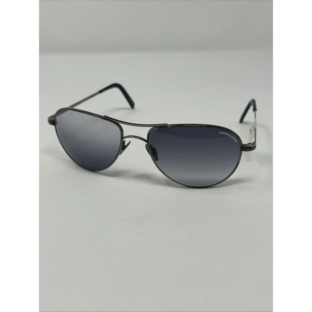 NWT Norman Childs PANTHER HOLLOW Sunglasses 57-17-140 Aviator Silver Frames